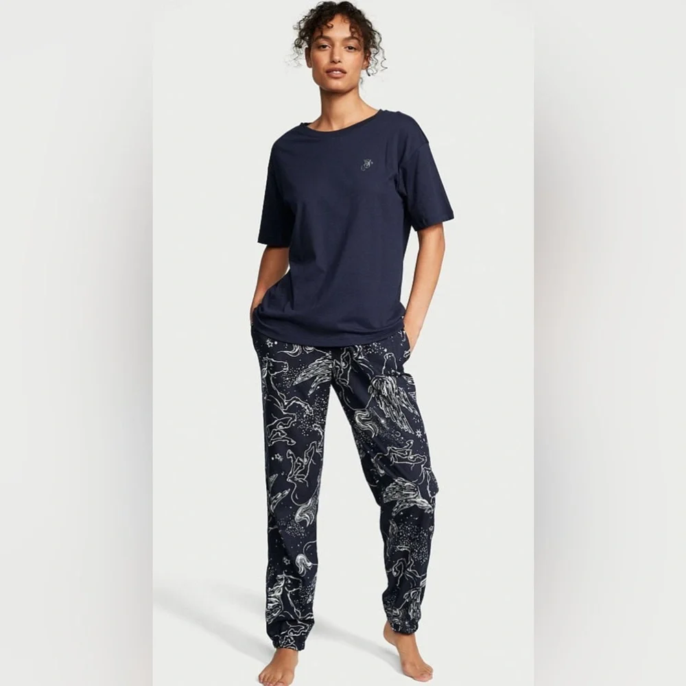 Victoria's Secret Midnight Blue Pegasus Pajama Set Size S EUC - Picture 1 of 9